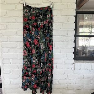 Reformation Cottage Core Y2K Floral Flowy Front Slit Maxi Skirt, Estimated S/M